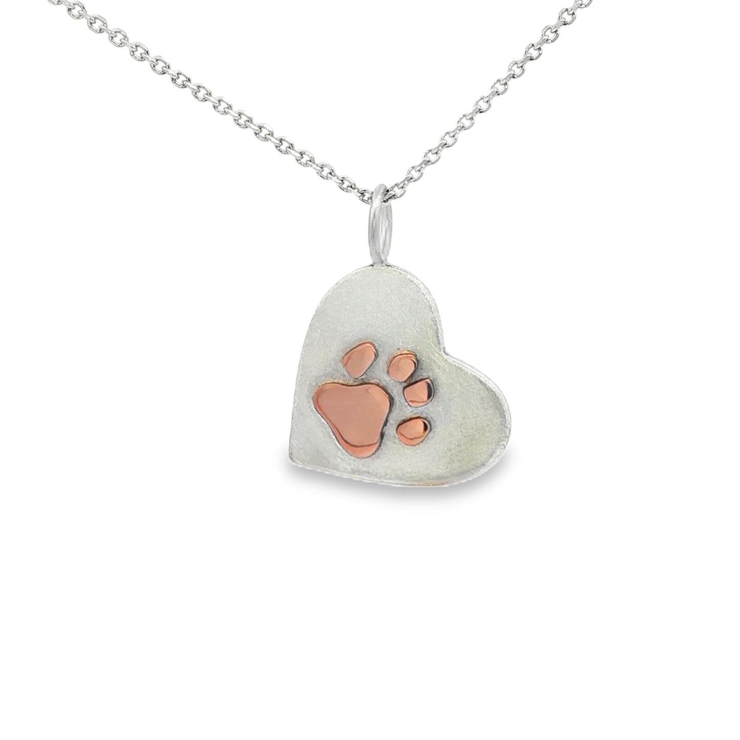 SS/RG Heart Pawprint Pendant