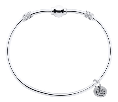 SS Double Rope Plain Bead Bracelet SB5425-70