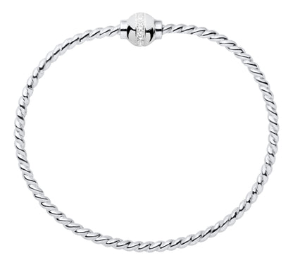 SS Twist CZ Bead Bracelet SB5466-70