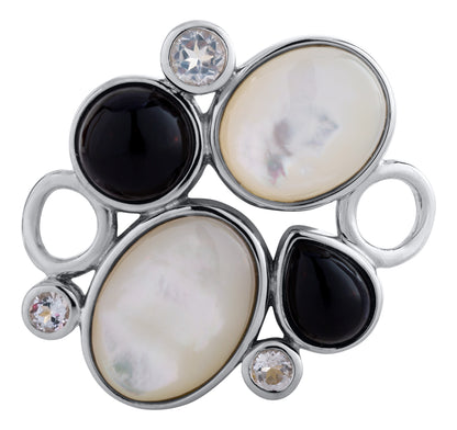 SS Pebbles MOP & B Agate Clasp SB5873BW