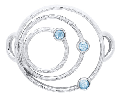 SS Textured Triple Ring Clasp SB5993