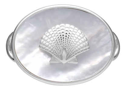 SS Oval M-O-P W Shell Clasp SB5996