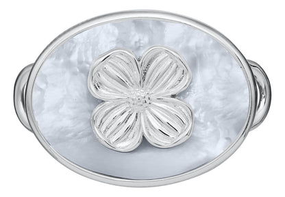 SS Oval M-O-P Dogwood Clasp SB6003