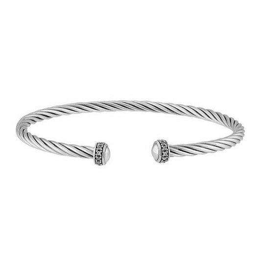 SS CZ Twisted Cuff Bracelet SDG074839SCZ65
