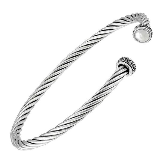 SS CZ Twisted Cuff Bracelet SDG074839SCZ65