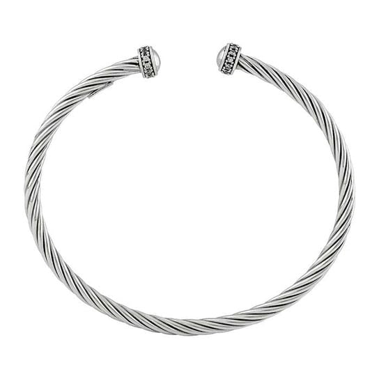 SS CZ Twisted Cuff Bracelet SDG074839SCZ65