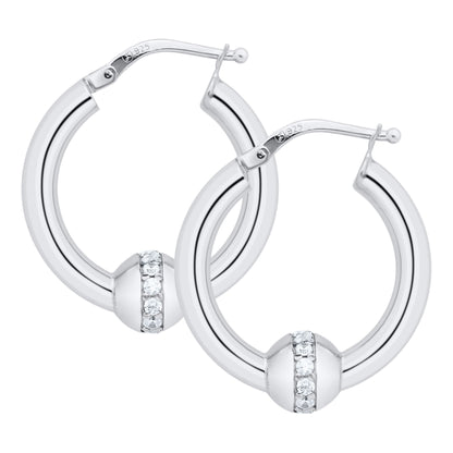 SS 26mm CZ Hoop SE5462-J