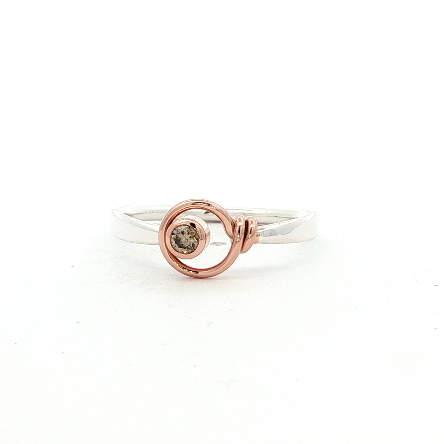 SS/RG .10ct Champagne Dia Saratoga Ring RI34240-7
