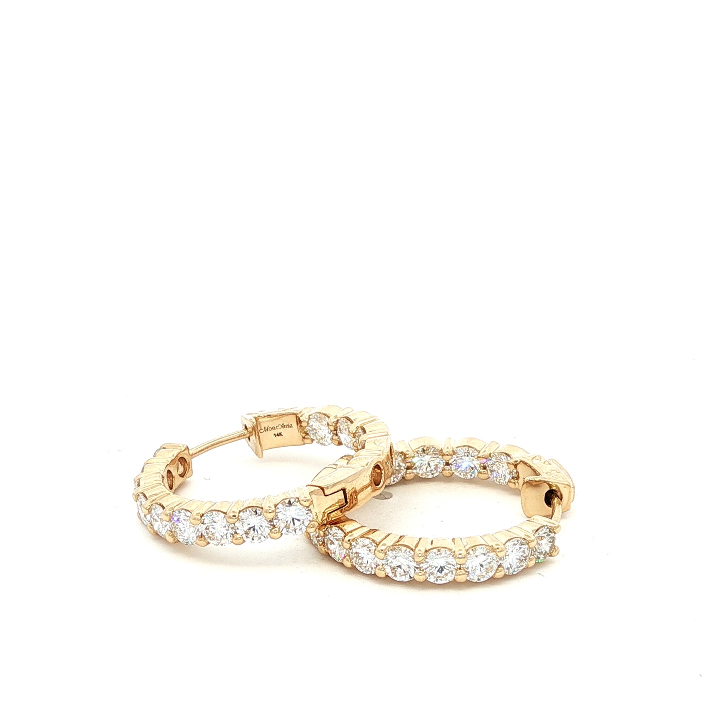 14kY 2.11cttw Diamond Hoop E0046