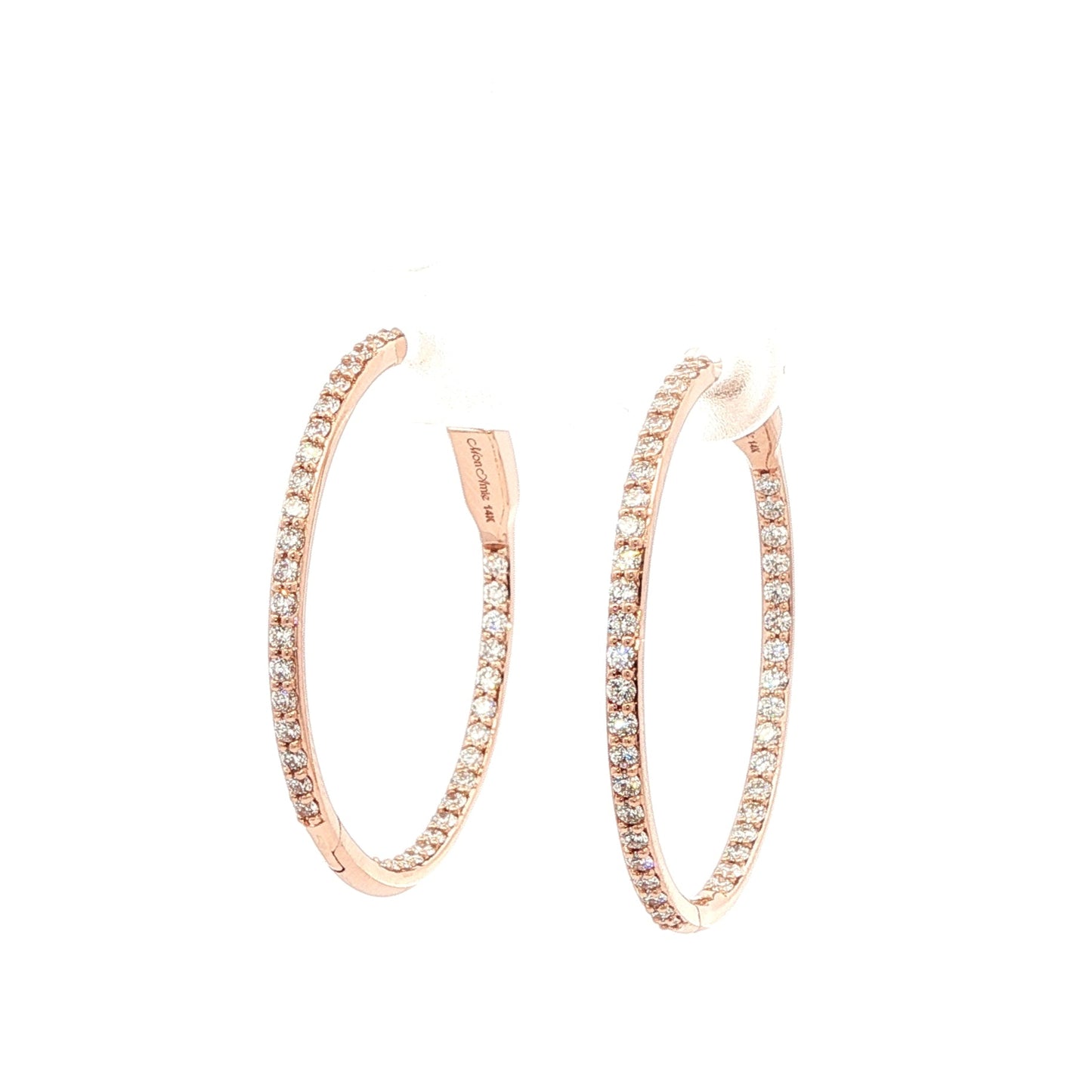 14kR .96cttw Diamond Hoop E0674