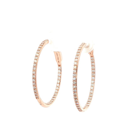14kR .96cttw Diamond Hoop E0674
