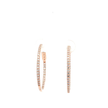 14kR .96cttw Diamond Hoop E0674