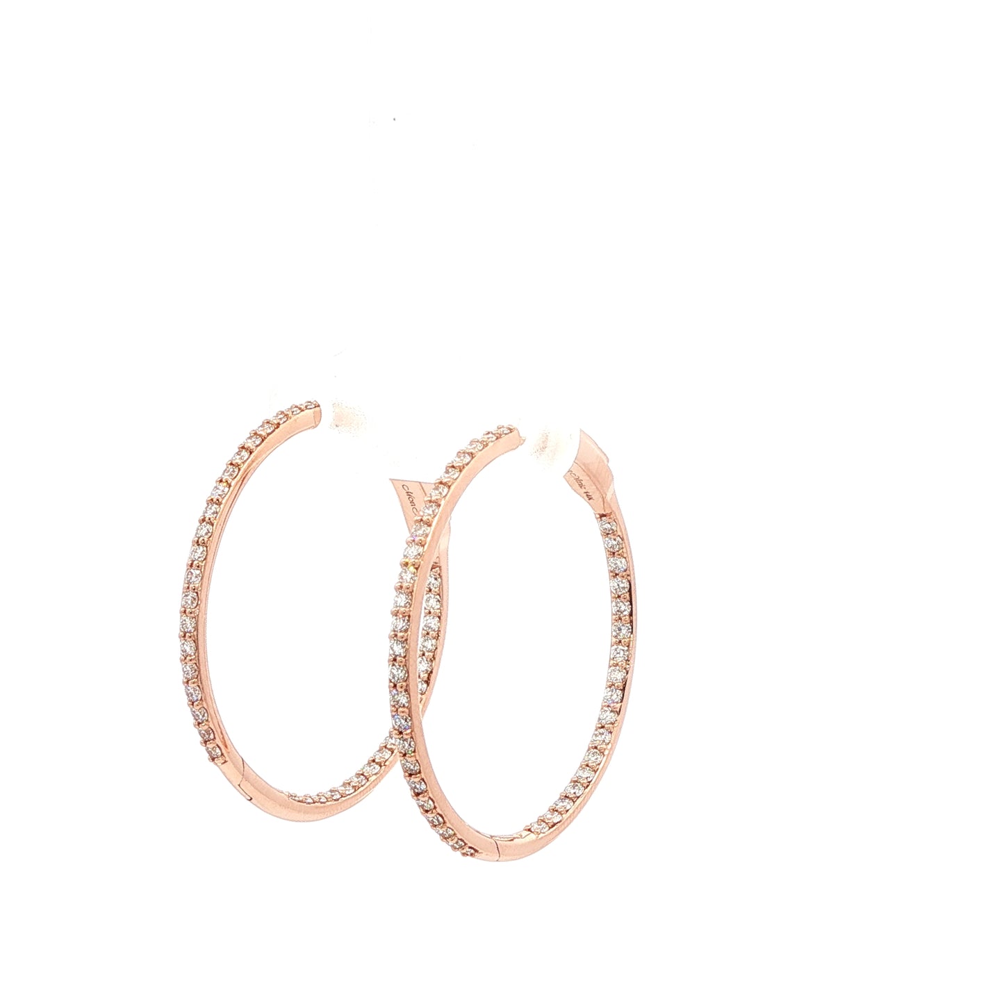 14kR .96cttw Diamond Hoop E0674