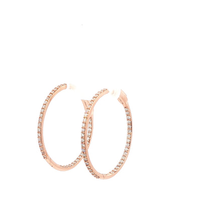 14kR .96cttw Diamond Hoop E0674