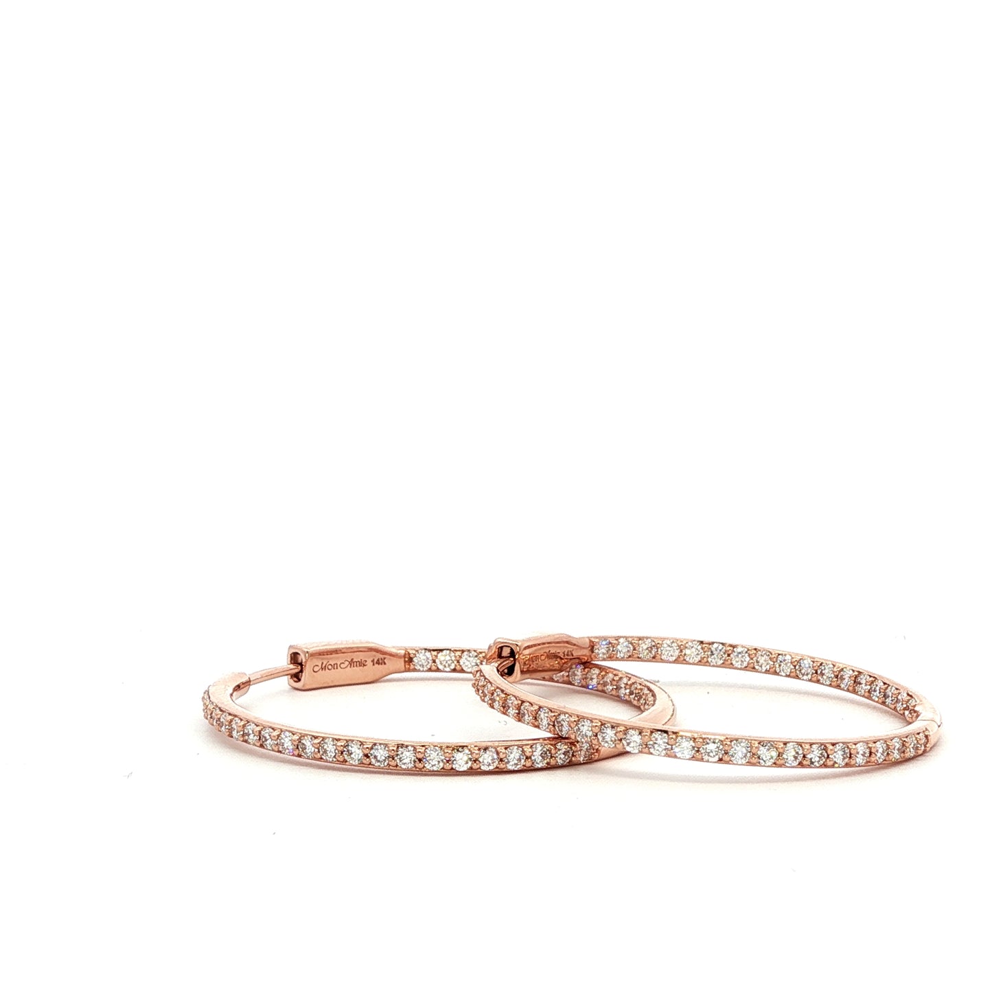 14kR .96cttw Diamond Hoop E0674