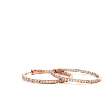 14kR .96cttw Diamond Hoop E0674