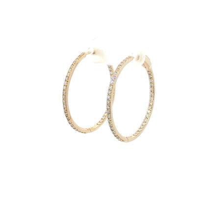 14kY .96cttw Diamond Hoop E0674