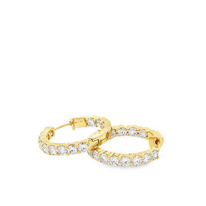 14kY 2.11cttw Diamond Hoop E0046