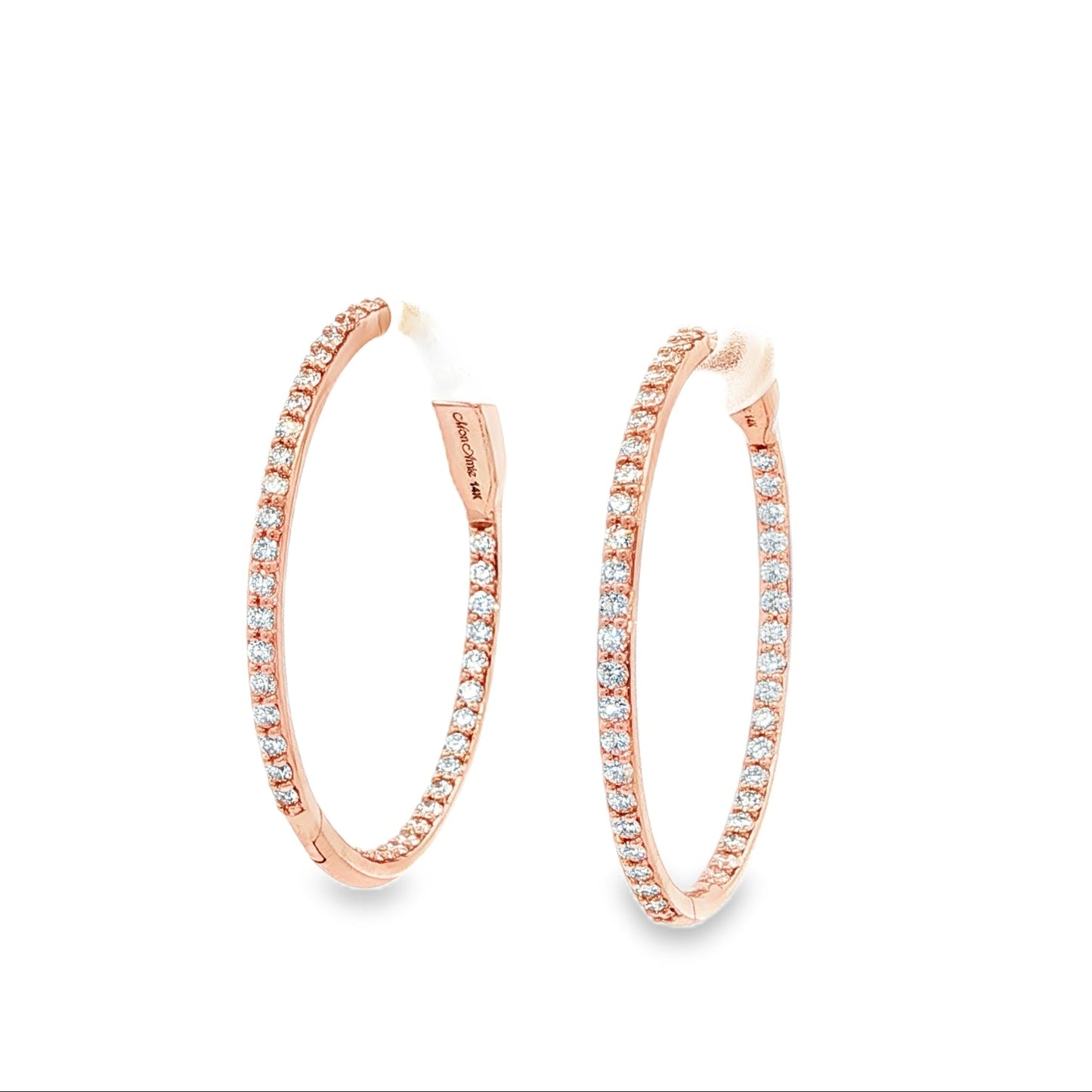 14kR .96cttw Diamond Hoop E0674