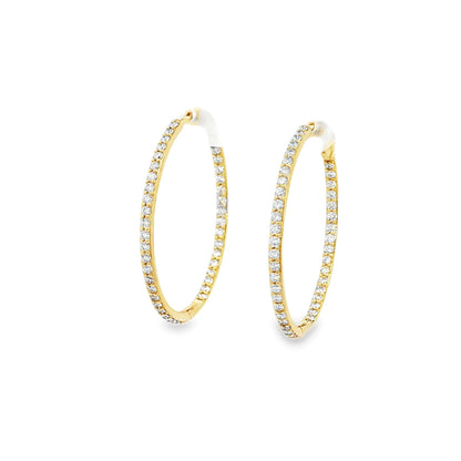 14kY .96cttw Diamond Hoop E0674