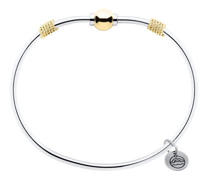 SS/YG Double Rope Plain Bead Bracelet ZB5425-70