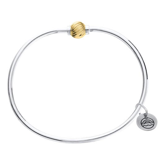 SS/YG Swirl Bead Bracelet ZB5460-70