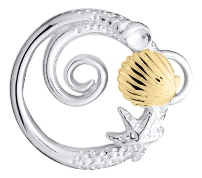 SS/YG Sealife Clasp ZB5973