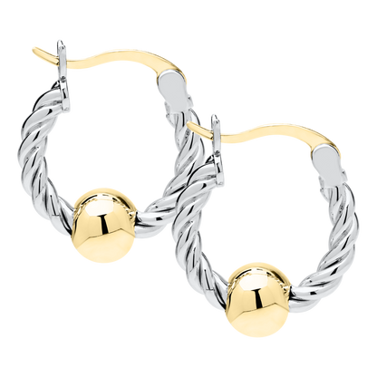 SS/YG 15mm Twist Hoop ZE5418