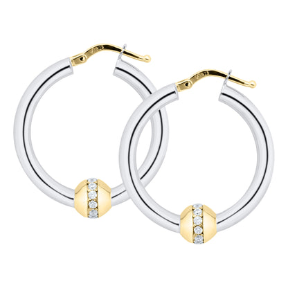 SS/YG 26mm .38ct Diamond Hoop ZE5634-J